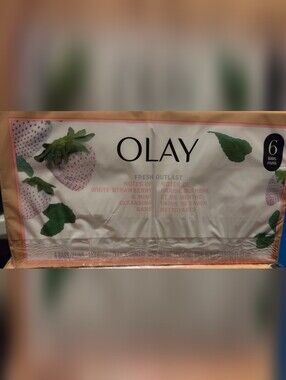 Olay Fresh Outlast Cleansing Bars in the White Strawberry & Mint NEW 6 Pack Bars